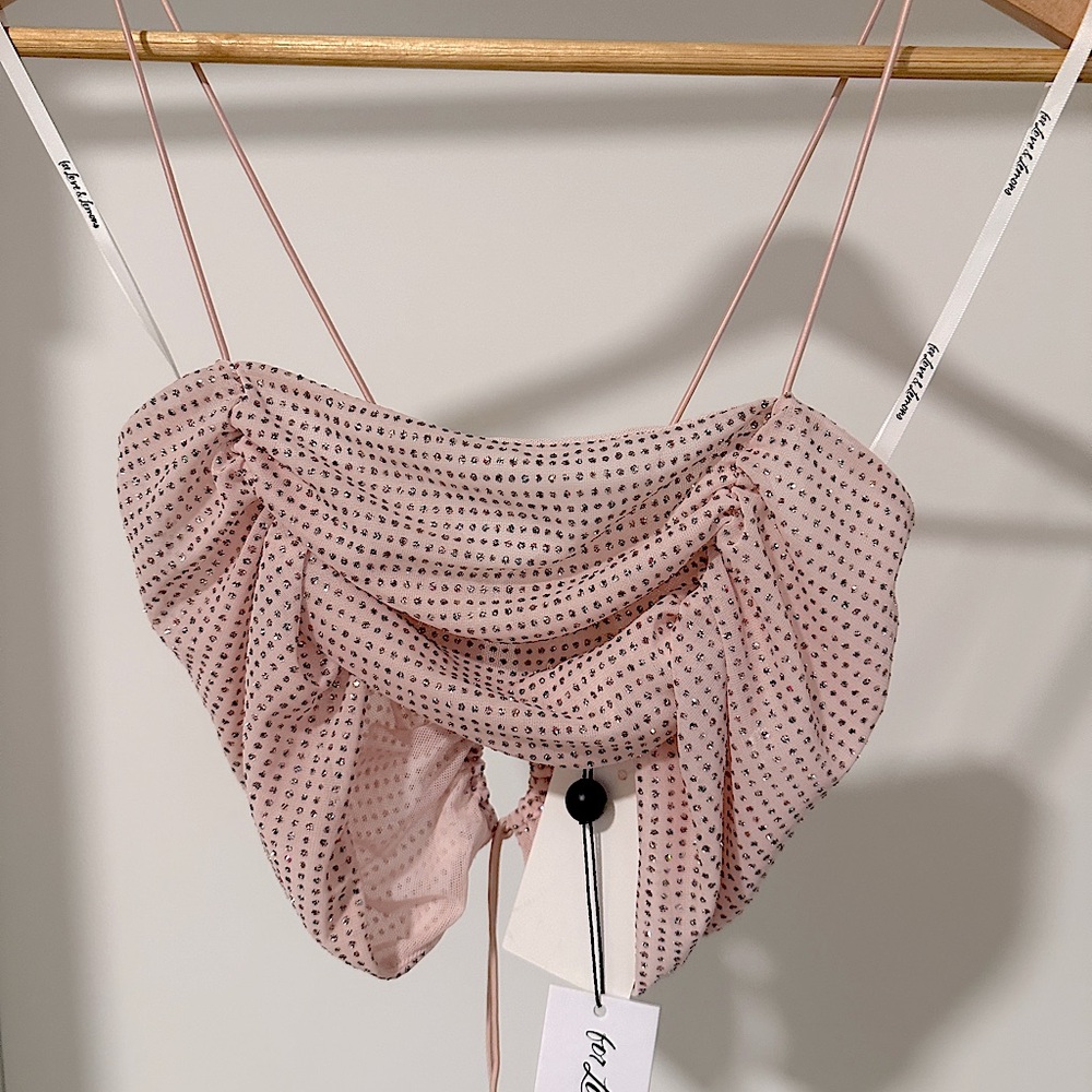 For Love & Lemons All That Glitters Crop Top (S)